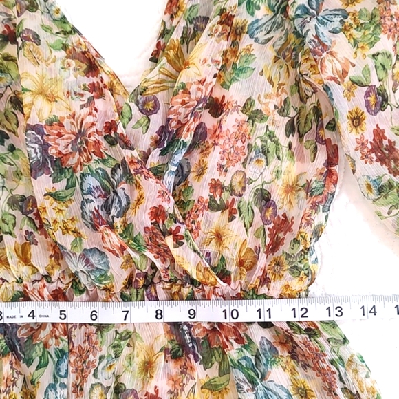 Zara Womens Floral Semi Sheer Overlay Dress /Size S - Picture 10 of 13